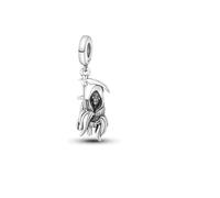 Ciondolo in argento Sterling 925 a forma di teschio della morte, compatibile con braccialetti Pandora