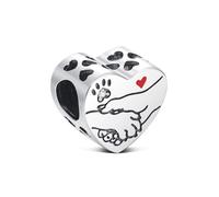 Ciondolo in argento Sterling 925 adatto per braccialetti Pandora, mamma ti tiene tra le braccia, famiglia, cane, ciondolo adatto per moglie, festa della mamma, amore, cuore, regalo di compleanno, Mini