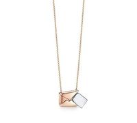 Ciondolo in Argento Sterling 925 Classico in Oro Rosa con Amore, Collana con Ciondolo a Trifoglio, Busta, Catena con clavicola, Moda Donna