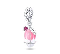 Ciondolo in argento Sterling 925 compatibile con braccialetti Pandora Charm Moments a forma di cappello da laurea, fiore, cuore, gatto, cane, Gesù Maria, Metallo