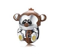 Ciondolo in argento Sterling 925 con ciondolo a forma di colomba, a forma di gatto, a forma di pesce, a forma di coniglio, a forma di gufo, a forma di scimmia, per braccialetti Pandora, Argento