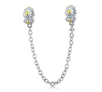 Ciondolo in argento sterling 925 con perline in materiali sicuri, per braccialetti Pandora da donna, stile europeo. e 925, colore: Catena di sicurezza Daisy, cod. YS-C011