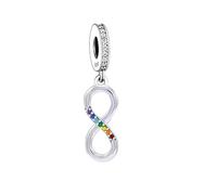 Ciondolo in argento Sterling 925 con scritta "Cancer Pink", con ali d'angelo, per mamma, figlia, compatibile con braccialetti Pandora, 4mm, Metallo, Non pietra preziosa