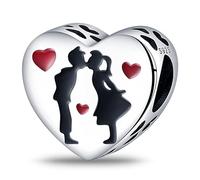 Ciondolo in argento Sterling 925 con scritta in inglese "We are Eachothers Only I Love You", compatibile con braccialetti Pandora