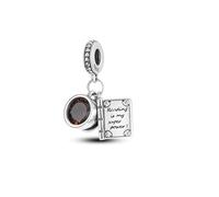 Ciondolo in argento Sterling 925 con scritta "Reading Is My Super Power" (lingua italiana non garantita), compatibile con braccialetti Pandora
