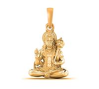 Ciondolo in argento Sterling 925 placcato oro 22 k con ciondolo a forma di dio Hanuman del Signore Bajrang Bali, per uomini e donne, in argento Sterling, senza pietra preziosa