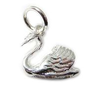 Ciondolo in argento sterling .925 x 1 Ciondoli con uccelli e cigni