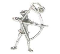 Ciondolo in argento sterling arciere .925 x 1 ciondoli freccia di tiro con l'arco Robin Hood