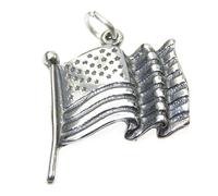 Ciondolo in argento sterling bandiera americana .925 x 1 ciondoli USA Stati Unit