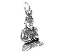 Ciondolo in argento sterling Buddha .925 x 1 ciondoli buddisti religiosi