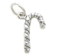 Ciondolo in argento sterling Candy Cane .925 x 1 ciondoli di Natale dolci