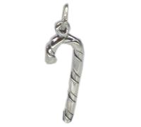 Ciondolo in argento sterling Candy Cane .925 x 1 ciondoli dolci di Natale