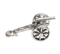 Ciondolo in argento sterling Cannon Gun .925 x 1 Cannoni Ciondoli per pistole Ca