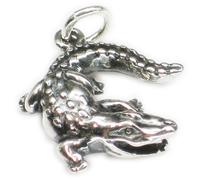 Ciondolo in argento sterling coccodrillo alligatore .925 x 1 Crocs - charms Gato