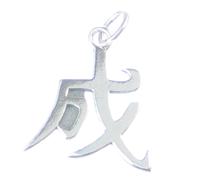 Ciondolo in argento sterling con caratteri cinesi di successo .925 x 1 Ciondoli