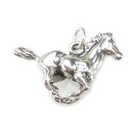 Ciondolo in argento sterling con cavallo al galoppo .925 x 1 Ciondoli con cavall