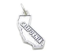 Ciondolo in argento sterling con mappa della California .925 x1 ciondoli degli S