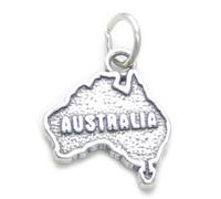 Ciondolo in argento sterling con mappa dell'Australia .925 x 1 ciondoli Paese