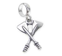 Ciondolo in argento sterling con perline di remi incrociati .925 x 1 ciondoli a