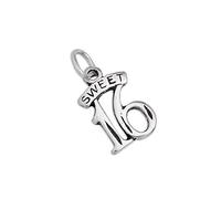 Ciondolo in argento Sterling con scritta"Sweet 16" per augurare buon 16° compleanno