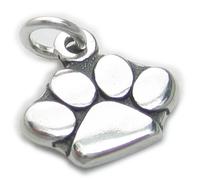 Ciondolo in argento sterling con stampa della zampa .925 x 1 ciondoli con stampe