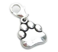 Ciondolo in argento sterling con stampa della zampa .925 x 1 ciondoli con stampe