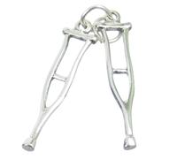 Ciondolo in argento sterling con stampelle .925 x 1 paio di ciondoli con stampel