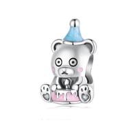 Ciondolo in argento Sterling con torta di compleanno per braccialetto Pandora