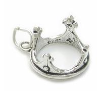 Ciondolo in argento sterling corona .925 x 1 ciondoli Royal King Queen Crowns