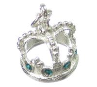 Ciondolo in argento sterling corona .925 x1 Royal Crowns Queen King Queens charm