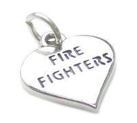 Ciondolo in argento sterling cuore di vigili del fuoco .925 x1 Fireman Firelady