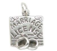 Ciondolo in argento sterling licenza di matrimonio .925 x 1 ciondoli da sposa