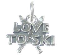 Ciondolo in argento sterling Love to Ski .925 x 1 ciondoli sciatore sciatore