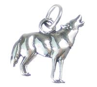 Ciondolo in argento sterling lupo che ulula .925 x 1 Lupi charms