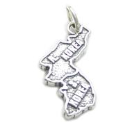 Ciondolo in argento sterling mappa della Corea .925 x 1 ciondoli nord-sud
