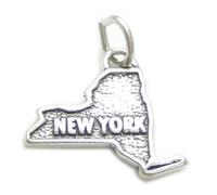 Ciondolo in argento sterling mappa di New York .925 x1 ciondoli degli Stati Unit
