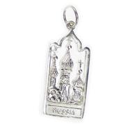 Ciondolo in argento sterling profilo icona Russia .925 x 1 ciondoli russi