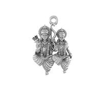 Ciondolo in argento Sterling (purezza del 92,5%) con scritta in lingua inglese "God Ram Ji", per uomini e donne, medaglione in puro argento Bhagwan Shri Ram per una buona salute e ricchezza, inclusa