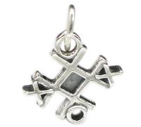 Ciondolo in argento sterling Tic Tac Toe .925 x 1 ciondoli Noughts and Crosses