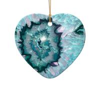 Ciondolo in ceramica a forma di albero di Natale, a forma di cuore, agata color foglia di tè, ornamenti decorativi da appendere, decorazioni natalizie per interni, casa, vacanze, feste