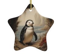 Ciondolo in ceramica a forma di stella da appendere a forma di albero di Natale DDCXZPP Little Penguin Under The Cedar stampa case, centri commerciali, supermercati e negozi