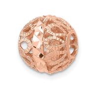 Ciondolo In Filigrana A Sfera Con Catena A Palla In Oro Rosa 14k Con Diamante