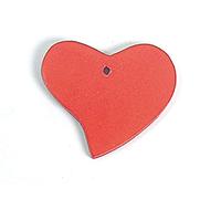 Ciondolo in legno cuore cerato rosso 25 x 25 mm. 50 u. ca.