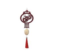 Ciondolo in legno della fortuna for il capodanno 2026 - Dio della ricchezza che scuote la testa, decorazione da appendere for il soggiorno - Benedizione della porta con nodo cinese(Persimmonlantern)