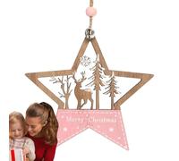 Ciondolo in Legno di Babbo Natale, Ornamento 'albero di Babbo Natale,Fiocchi di neve scolpiti scavati Albero Amore Vecchi Ciondolo | Ornamenti di renna per l'albero di Natale