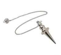 Ciondolo in metallo per trovare acqua e divinazione, elegante pendolo in oro, argento, oro rosa, strumento per localizzare minerali ed energia, leggero e portatile (argento)