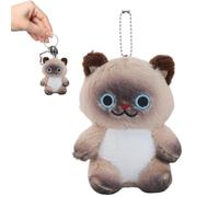 Ciondolo in peluche per borse e portafogli, da zaino, con gatto in peluche imbottito, per borse, studenti, insegnanti, donne, ragazze, bambini, regalo, compleanno, vacanze e feste, marrone