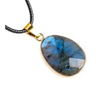 Ciondolo in pietra di luna labradorite - Collana in naturale | Gioielli di equilibrio energetico | Accessorio di allineamento 'armonia di pietre preziose spirituali, ornamento di messa a fuoco
