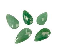 Ciondolo in pietra naturale a forma di goccia d'acqua, 13x25 mm, sfaccettato, amazzonite, lapislazzuli, giada, per la creazione di gioielli, orecchini, collane, fatti a mano - avventurina verde - 3