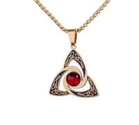 Ciondolo in pietra preziosa del nodo celtico della Trinità irlandese, collana in acciaio inossidabile con nodo della strega, amuleto di stregoneria femminile maschile, gioielli portafortunati.